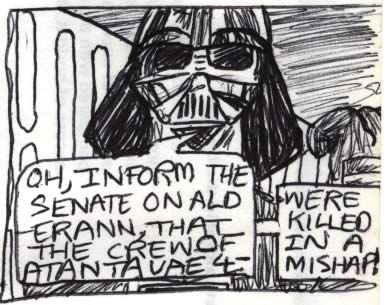 Darth Vader comic image. Star Wars comic drawing detail