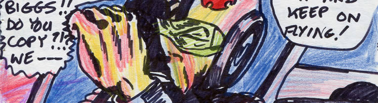 Luke shields his eyes as Biggs' X-Wing explodes - Star Wars comic panel detail