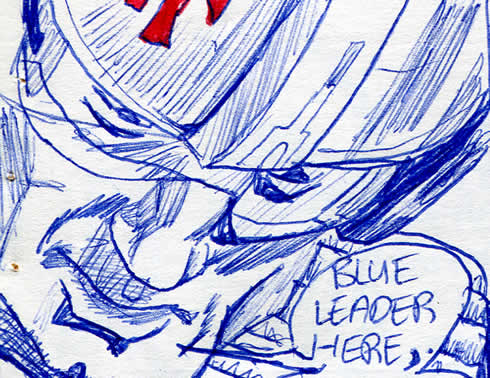 Star Wars Blue Squadron Leader in a star wars comic page detail image