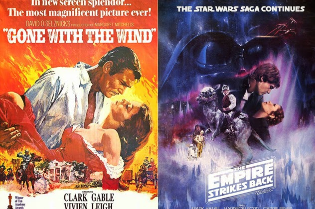 gone with the wind empire strikes back posters comparison