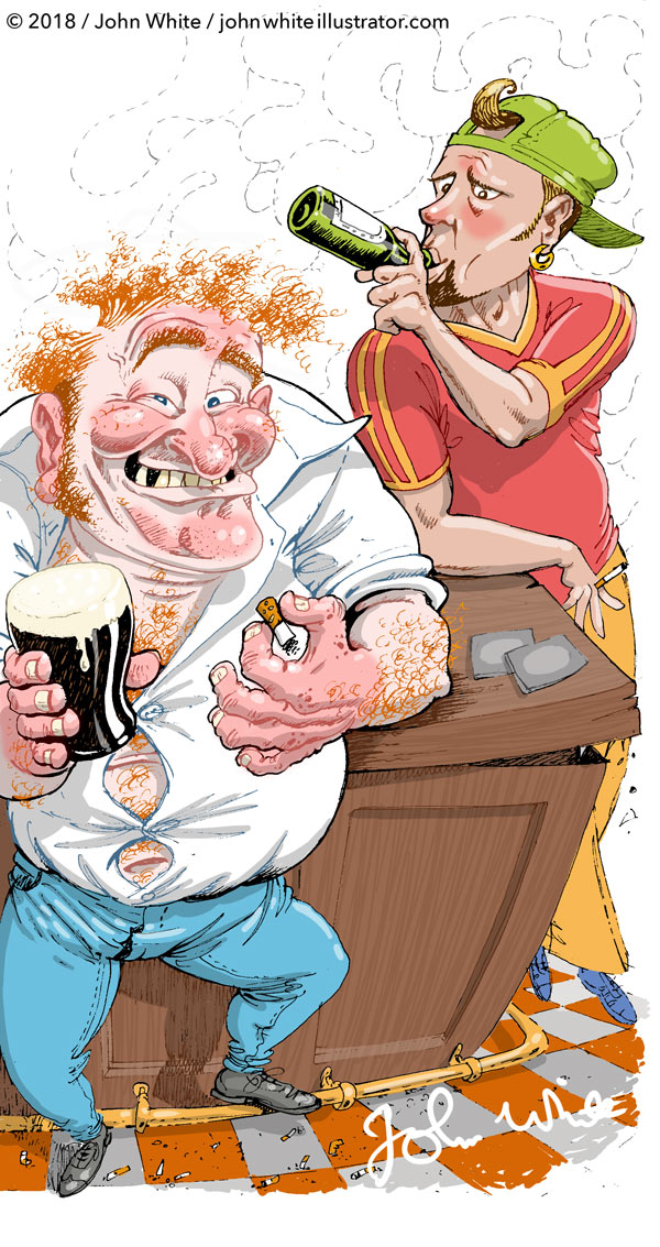 culchi townie illustration for the sunday independent newpaper