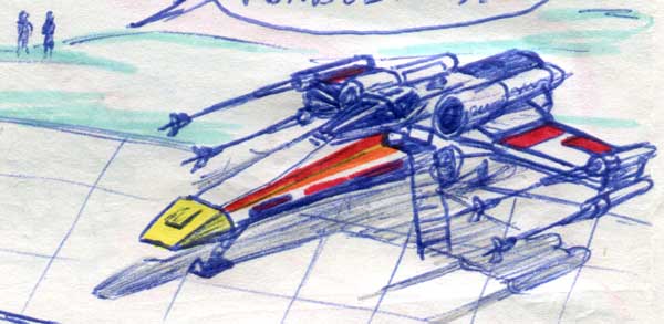 X-WING FIGHTER COMIC PAGE DETAIL