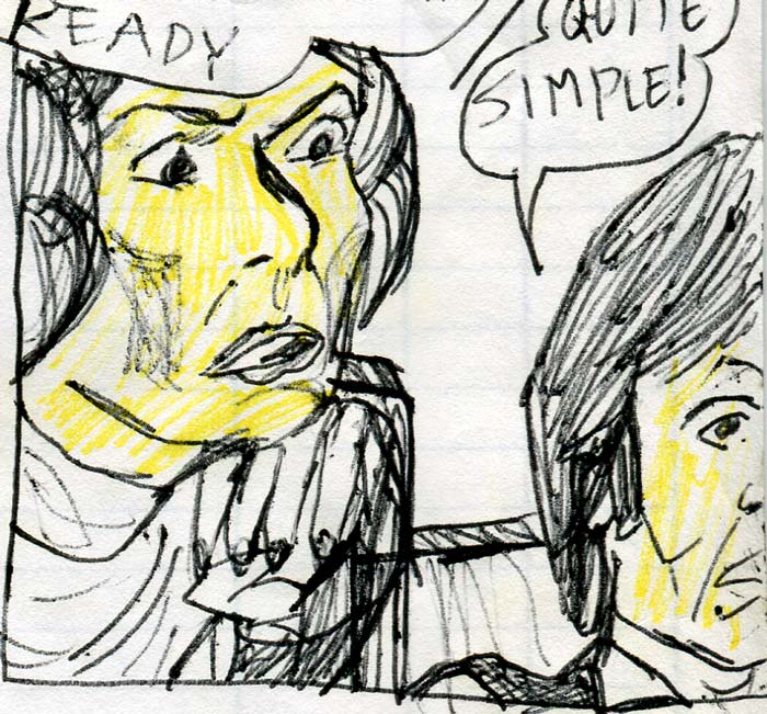 Leia looking incredulously at han in the falcon cockpit—detail image from a kid's Star Wars comic page