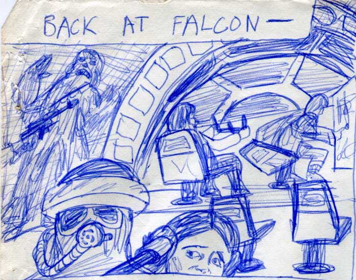 In the Millennium Falcon cockpit—detail of a Kid's Star Wars comic page