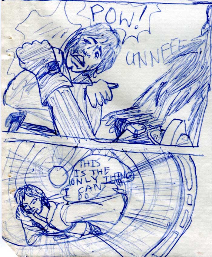 Luke crawls to the Millennium Falcon quad cannon—detail of a Kid's Star Wars comic page