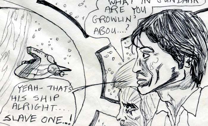 slave 1, han solo and chewbacca—kids' star wars comic page image detail